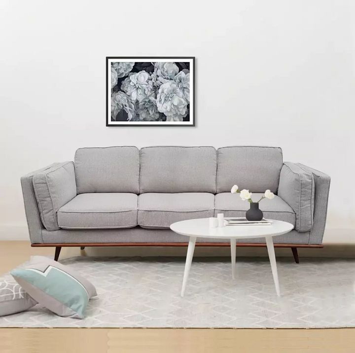 NNEDSZ Seater Sofa Beige Fabric Modern Lounge Set for Living Room Couch with Woo product image (2)