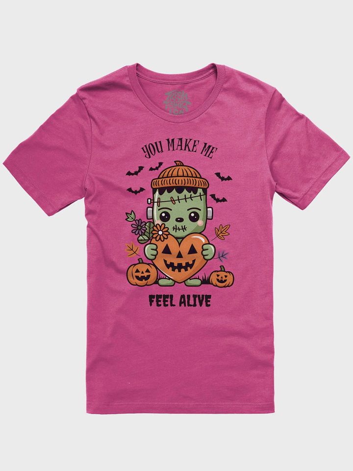 Cute Frankenstein Halloween and Pumpkin Heart Tee product image (1)