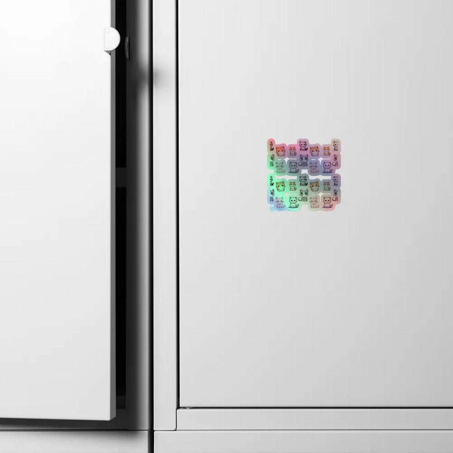 Whimsical Cat Party Holographic Sticker Sheet product image (6)