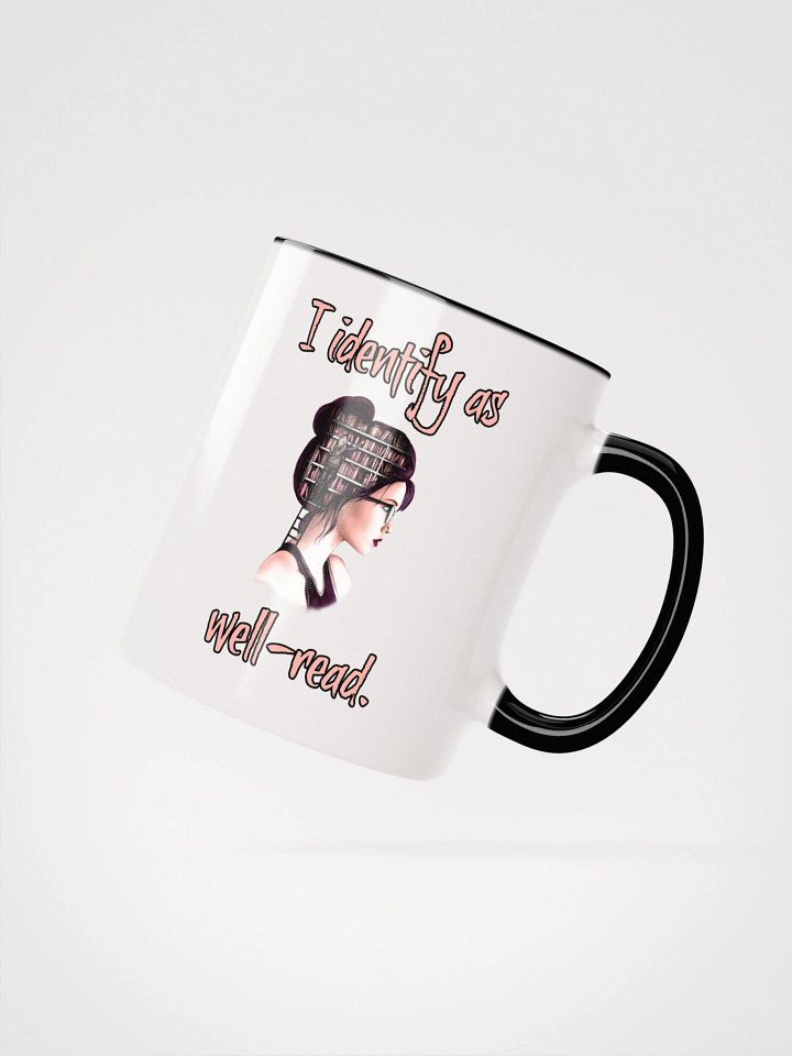 I Identify As Well-Read (Library In Her Head) Accent Mug product image (3)