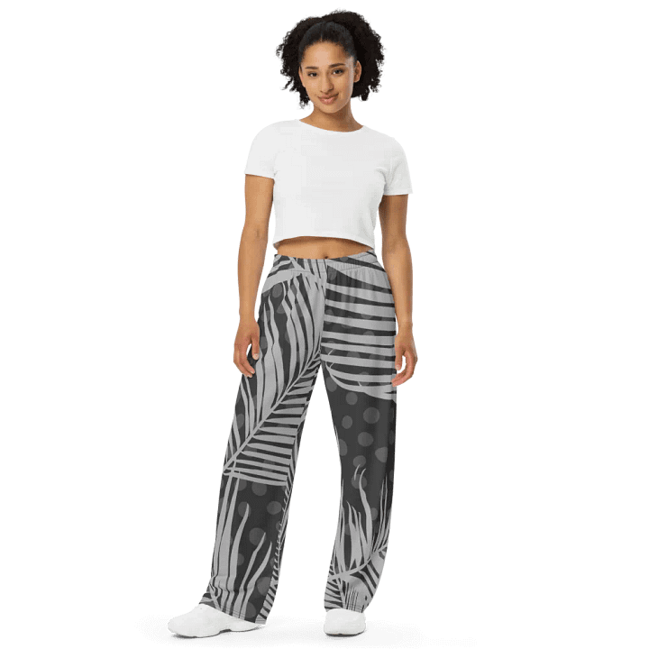 Monochrome Jungle Dreams Wide-Leg Pants product image (2)