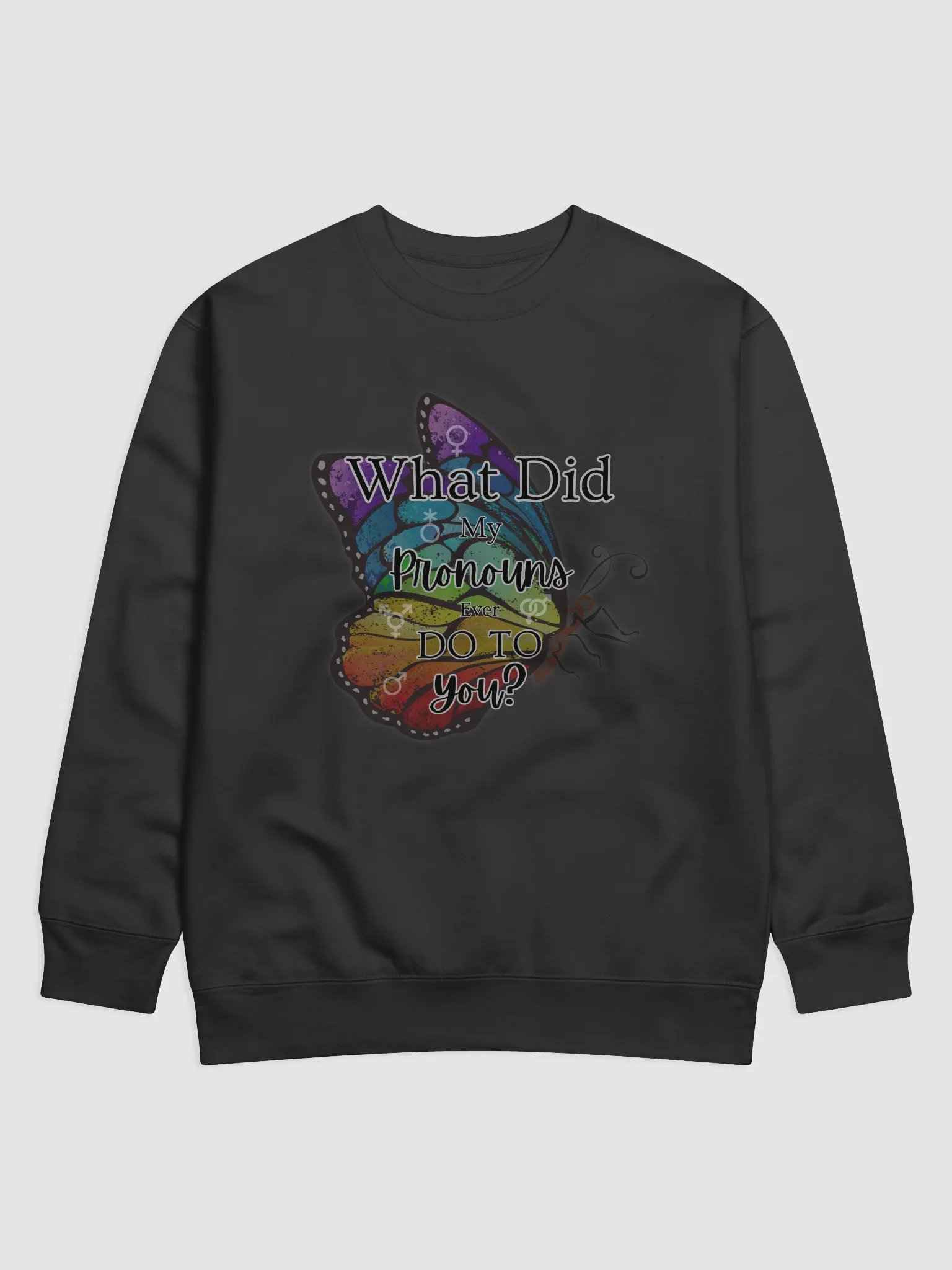 Rainbow Butterfly Pronoun Sweatshirt product image (1)