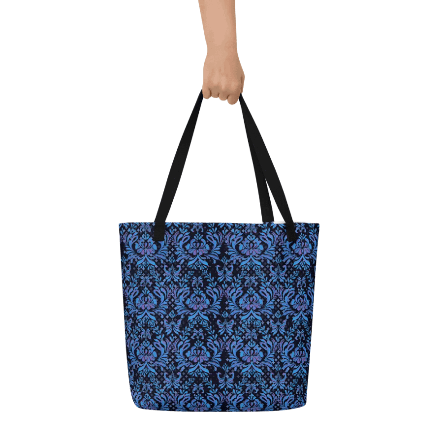 Big printed tote bag with Blue morocan design product image (5)