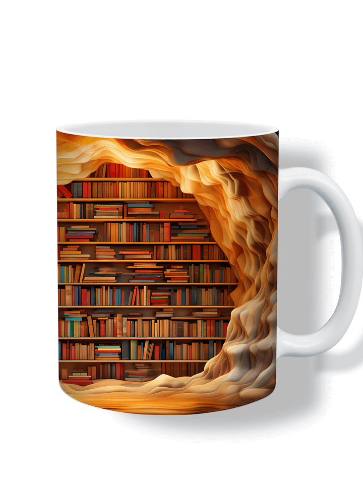 Cozy Bookshelf 11oz Coffee Mug – Literary-Themed Ceramic Cup for Book Lovers – Perfect for Reading Nooks, Libraries, and Daily Coffee product image (1)