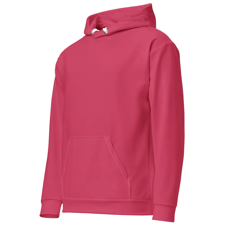 Plain Ruby Red True Summer Unisex Recycled Polyester Heavyweight Premium Hoodie by Treasure Pie product image (3)