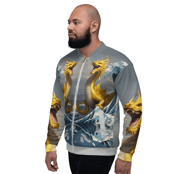 Dragon and the Wave/All-Over Print Bomber Jacket by Sublicolor product image (1)