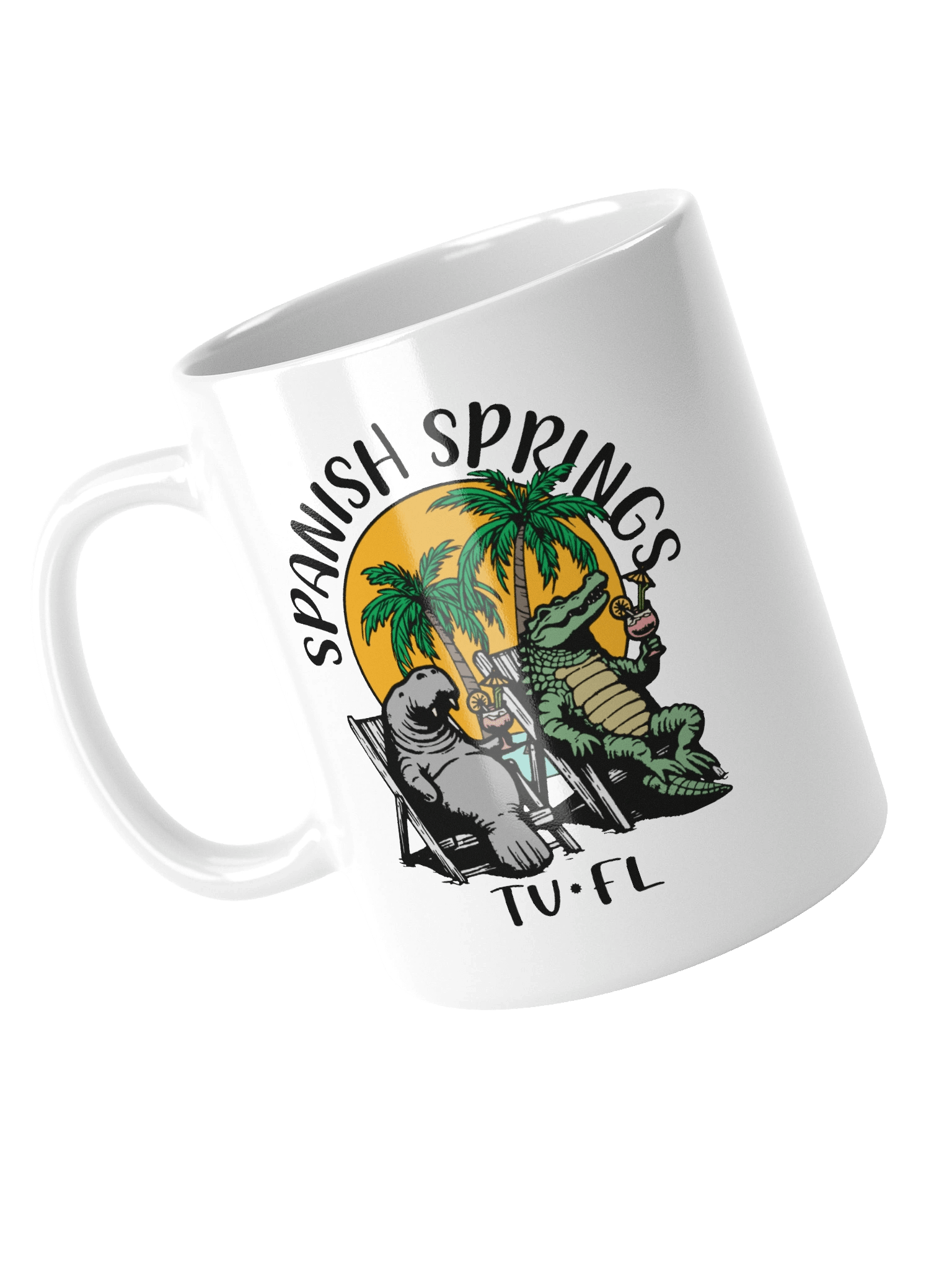 Spanish Springs TV Florida USA Fun Manatee Alligator Design Coffee Mug product image (4)