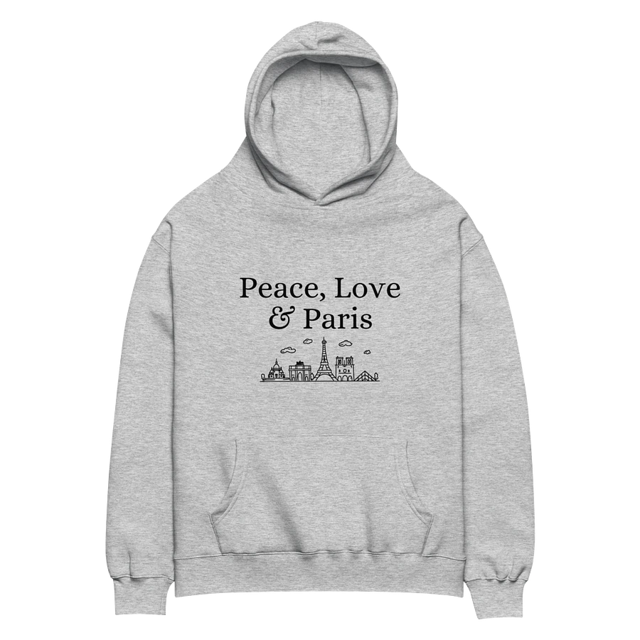 Peace, Love and Paris with Monuments Unisex Oversized Hoodie | Black Ink product image (4)