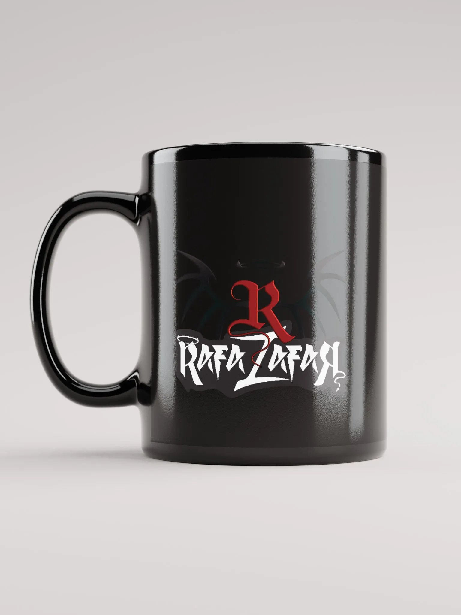 RafaZafar Logo Right-Handed Mug (black) product image (1)