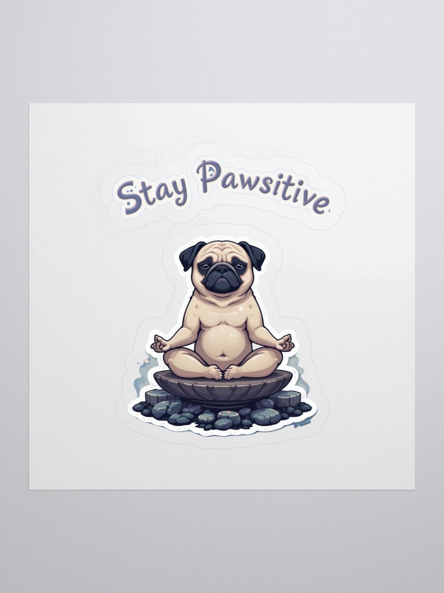 Pawsitive Pug Meditation Stickers product image (1)
