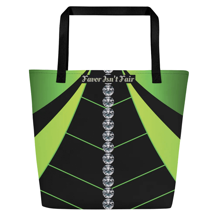 Black and Green Geometric with Diamonds BBG Tote Bag with Pocket product image (2)