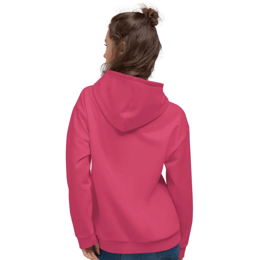 Plain Ruby Red True Summer Unisex Recycled Polyester Heavyweight Premium Hoodie by Treasure Pie product image (10)