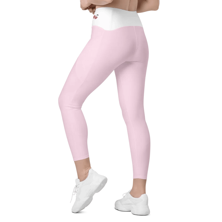 Women's Gingham Cherry High Waisted Leggings, Pink product image (6)