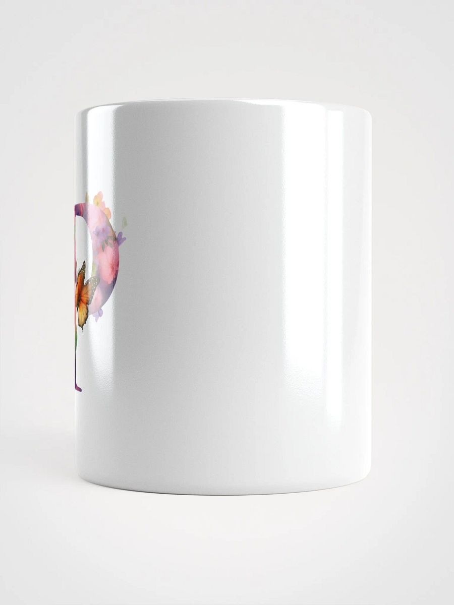 Letter P Monogram Floral Fantasy White Glossy Mug product image (15)