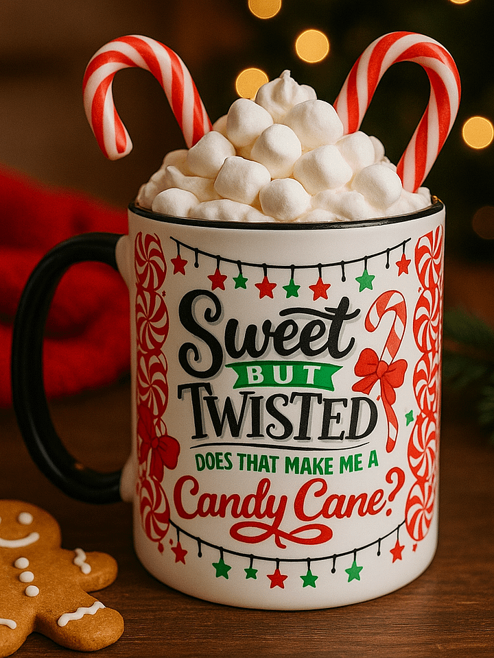 Sweet But Twisted Candy Cane Christmas Mug – Funny Holiday Coffee Cup, Peppermint, Cute Winter Pun Mug product image (1)