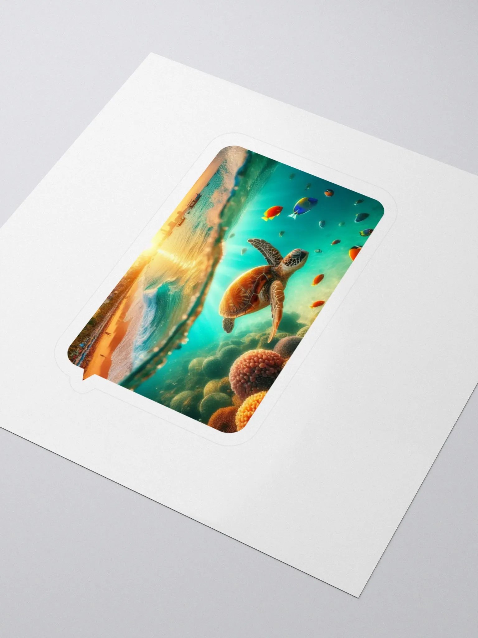 Tropical Paradise Kiss Cut Stickers | AI Design underwater world product image (3)