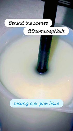 Behind the scenes here at Doom Loop Nails - we are hard at work suspending maxed out glow pigments in our optimized custom fo...