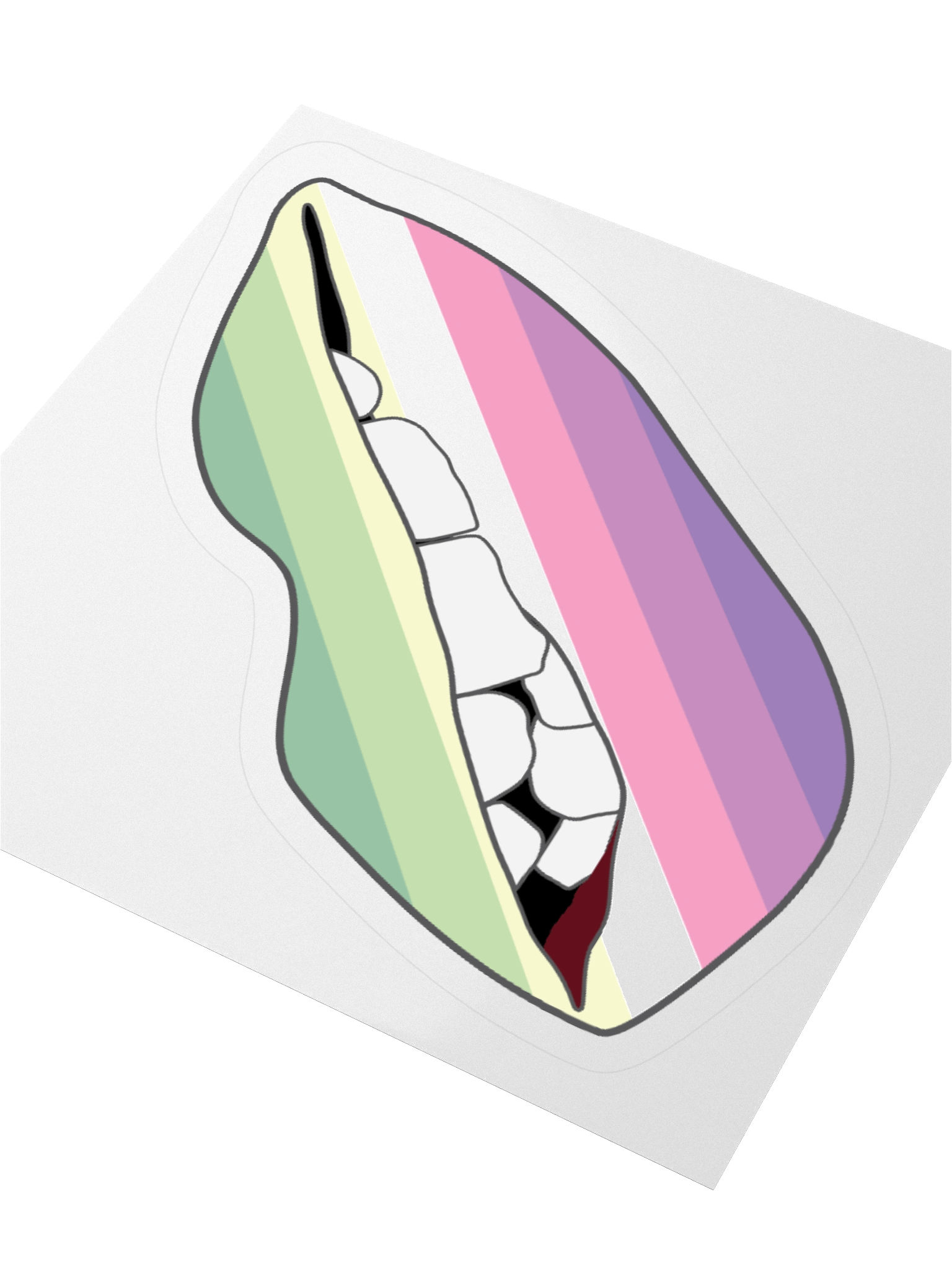 Genderfae Pride Flag Biting Lips Sticker product image (8)