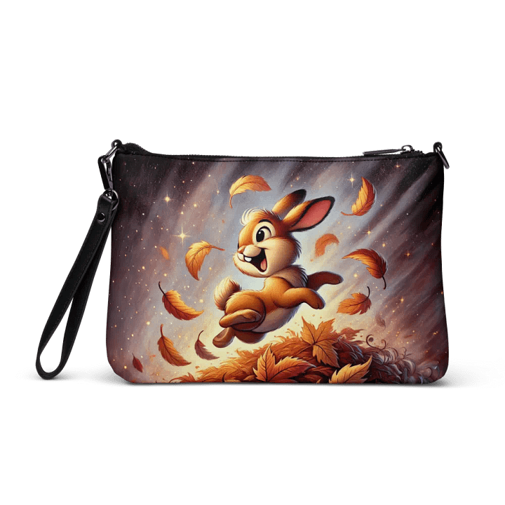 Autumn Leaves Bunny Rabbit Crossbody Bag - Whimsical Purse product image (2)