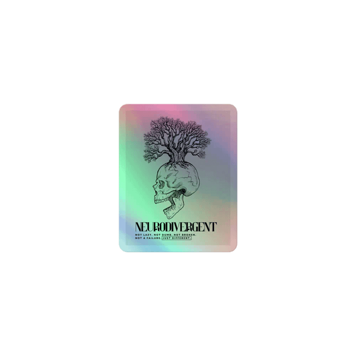 NEURODIVERGENT SKULL holographic sticker product image (1)