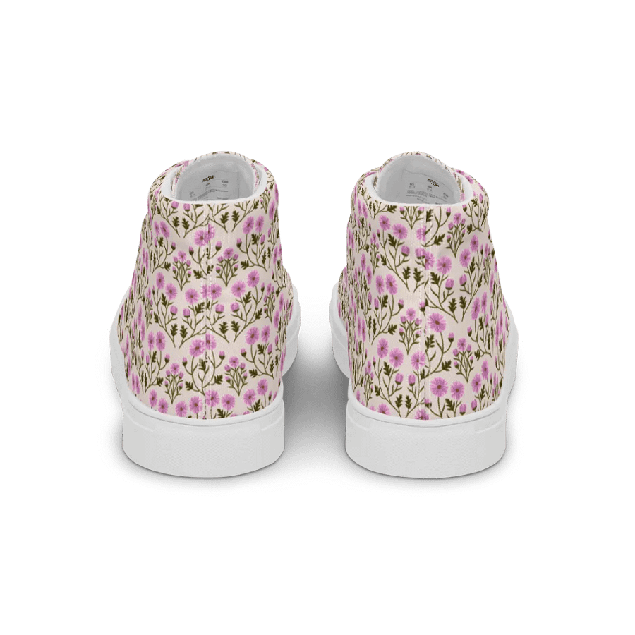 Harmony of Mums - Pink and Green - Women High Top Canvas Shoes product image (5)