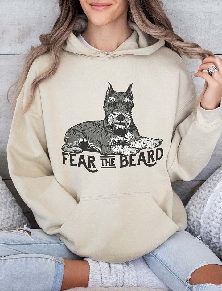 Fear the Beard Hooded Sweatshirt of a Schnauzer(Cropped) | Funny Hoodie for Bearded Dog Paw-rents product image (18)