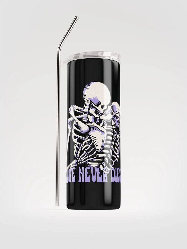 Gothic Valentine's Stainless Steel Tumbler: Love Never Dies product image (1)