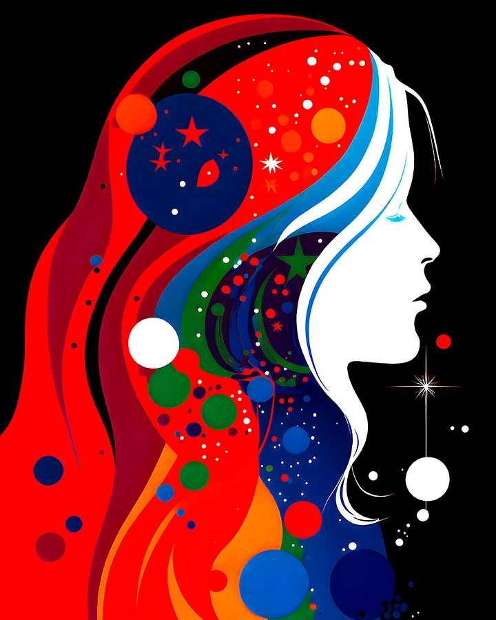 Woman Portrait Psychedelic Abstract Art Cosmic Matte Poster product image (1)