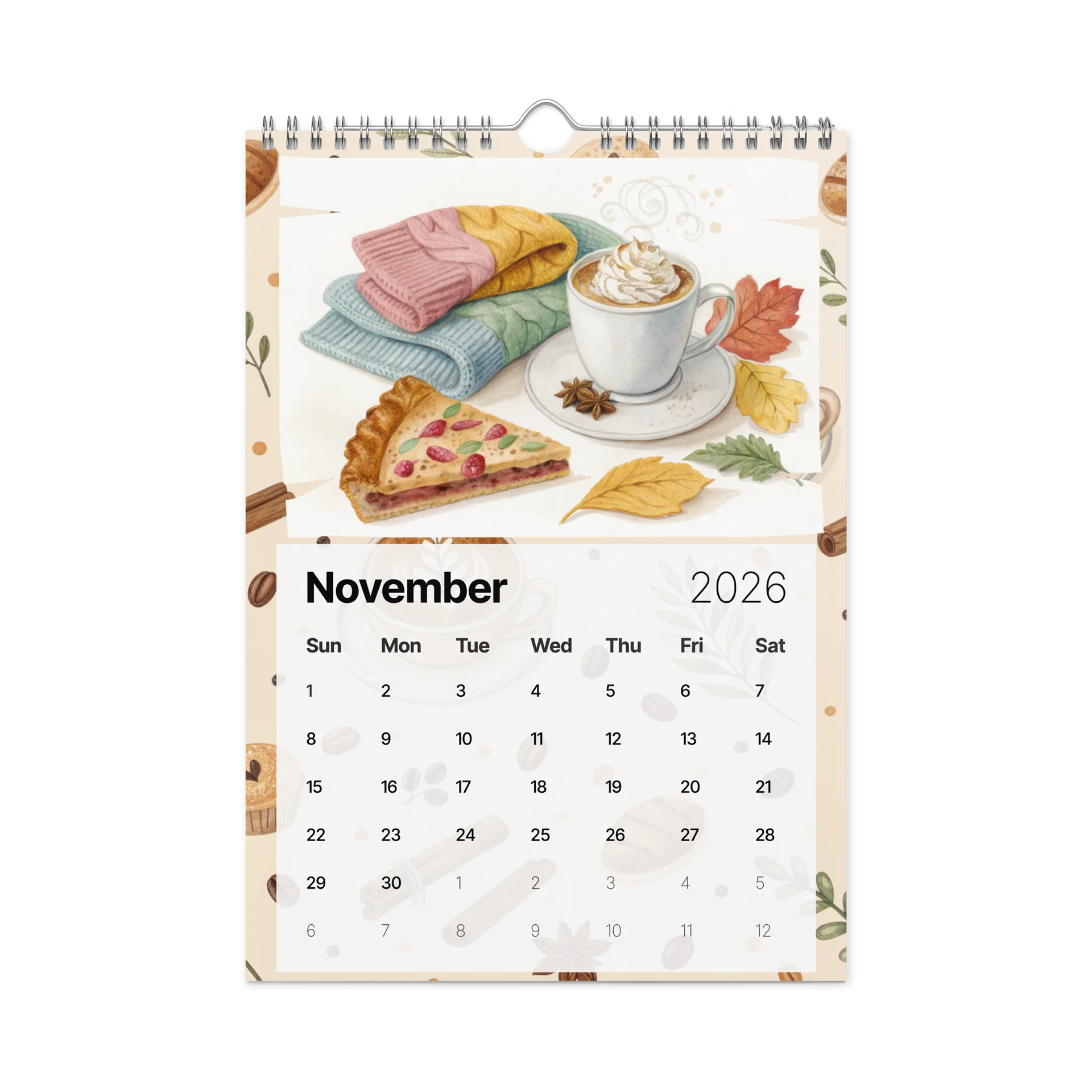 Brewed Bliss Wall Calendar 2026 – The Art of Coffee in Watercolor product image (11)
