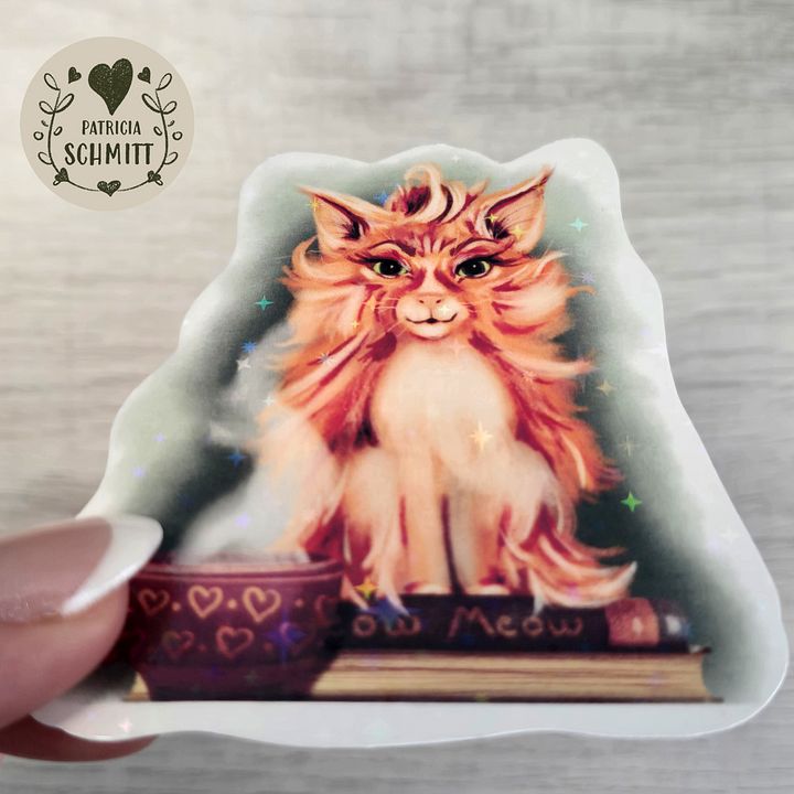 Meow Book Kitty Holographic Sticker product image (2)