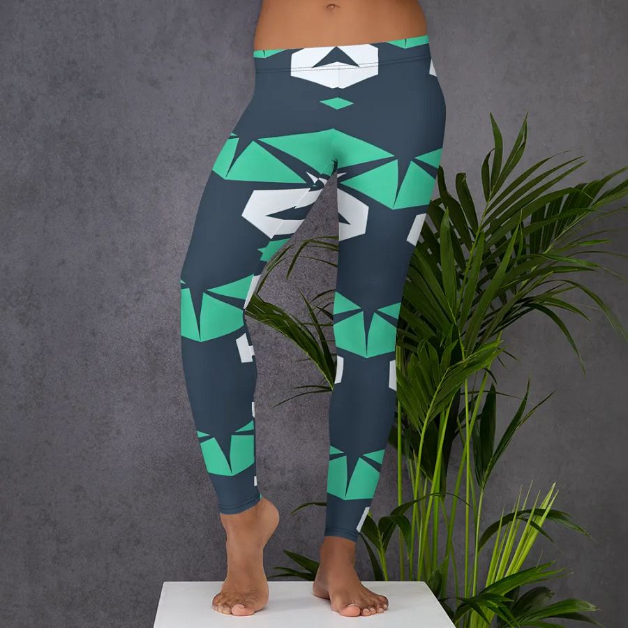Symmetric Green Arrow All-Over Leggings product image (5)