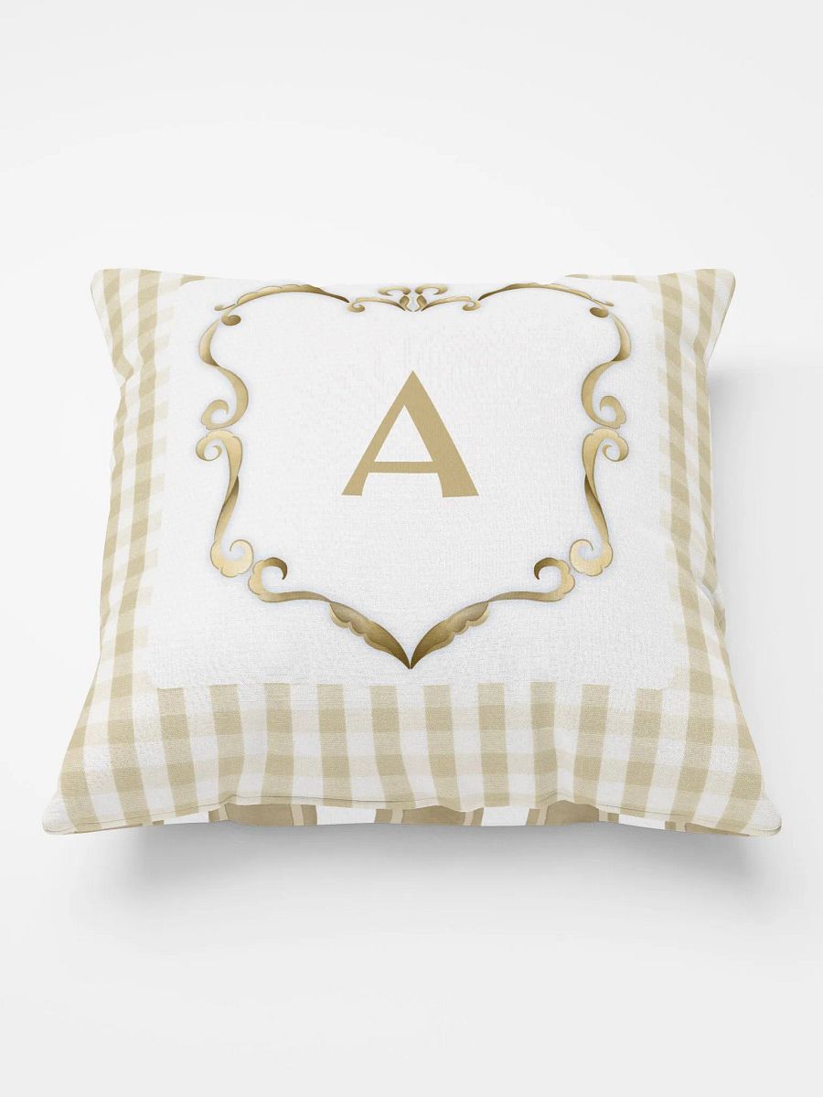 Beige Preppy Charm Pillow A product image (1)