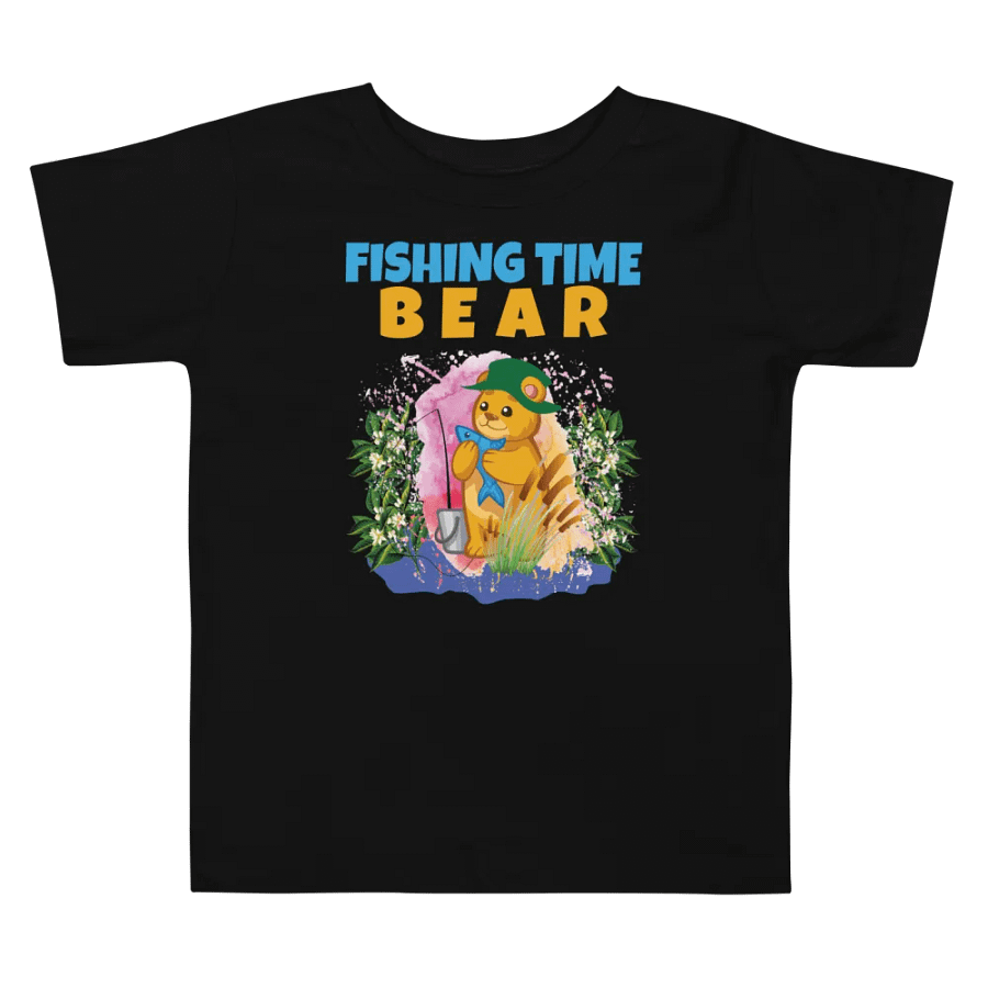 BEAR FISHING TIME Cute Colorful Funny Bella +Canvas Toddler T-Shirt – Fun Gift for Kids product image (6)