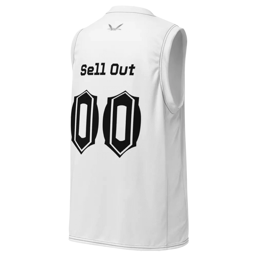 Sellout - White - Recycled Unisex Basketball Jersey - Black HApex Gear Black Logo product image (10)