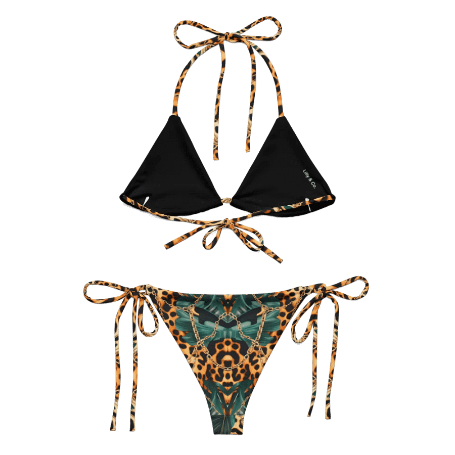 Safari Luxe Leopard & Palm Print String Bikini Set product image (1)