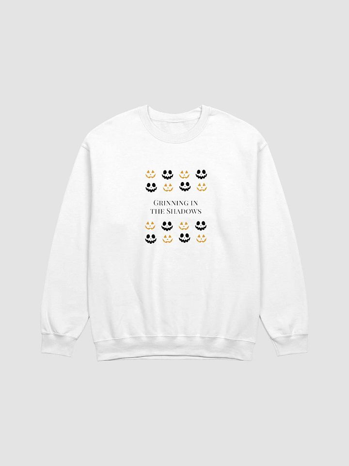 Grinning in the Shadows Crewneck Sweatshirt – Cozy Unisex Halloween Apparel product image (2)