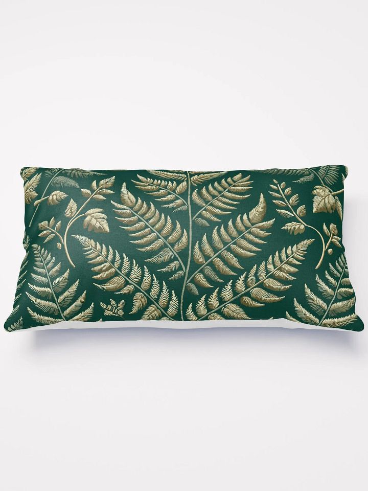 Fern Plants Lush Botanical Green Botany Leaf Gold Nature Throw Pillow product image (1)