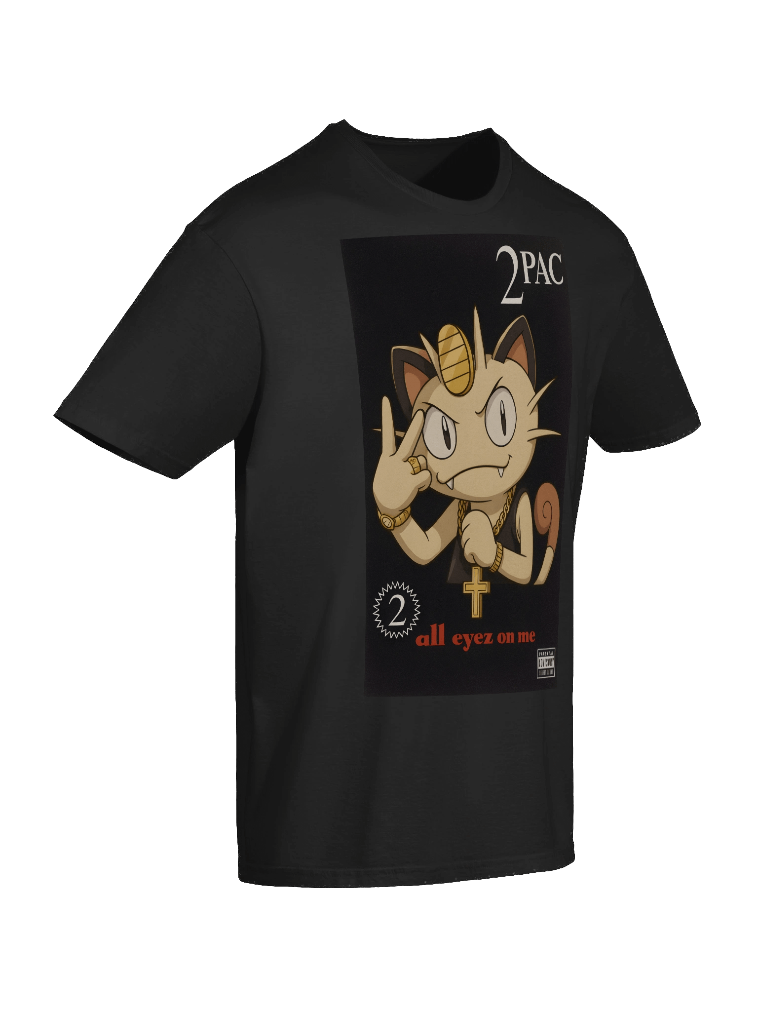 Meowth "All Eyez on Me" Parody T-Shirt – Pokémon × Tupac Album Cover Mashup product image (10)