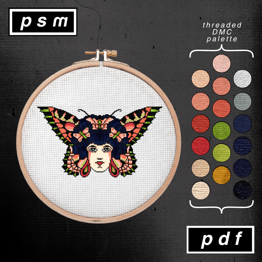 Bert Grimm Traditional Butterfly Lady Head Pattern product image (1)