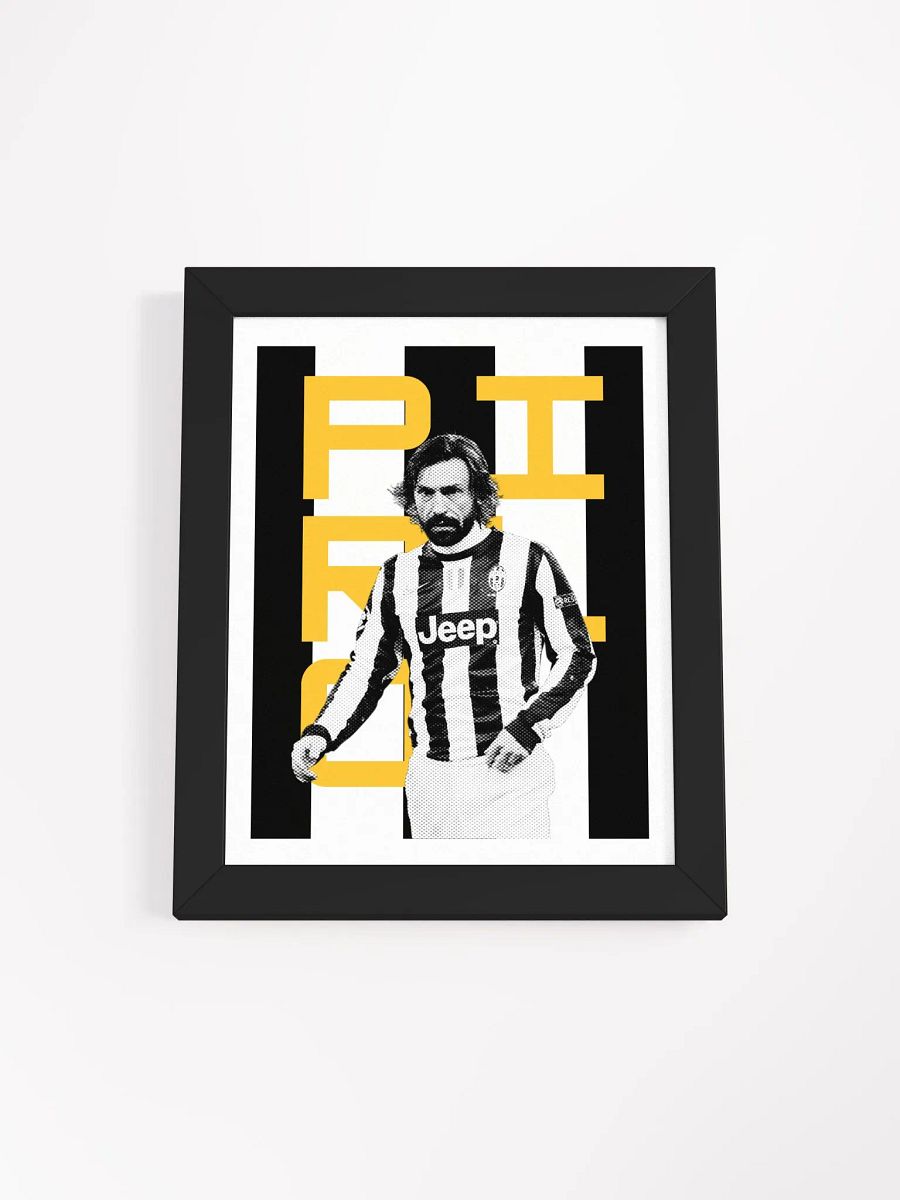 Andrea Pirlo BW Juventus Name Art Framed Print product image (3)