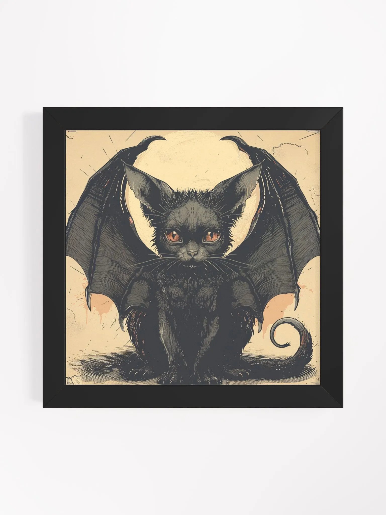 Winged Cat Bat Framed Wall Art product image (1)