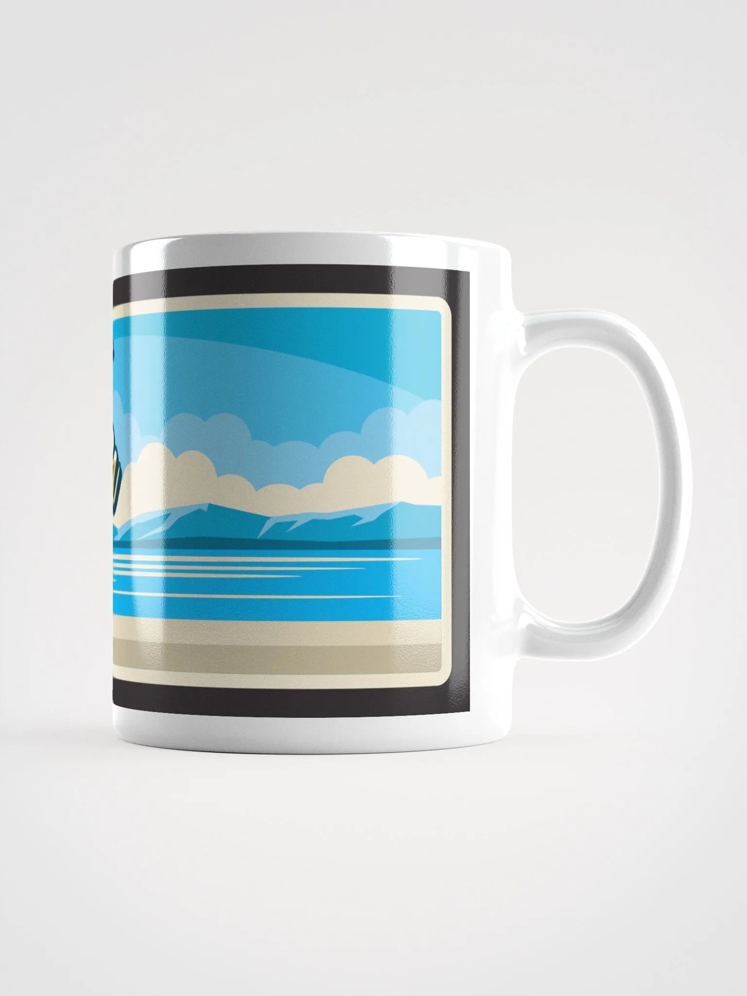 Burdur Cityscape Art Mug - Turkish Mountain and Lake View Design product image (3)