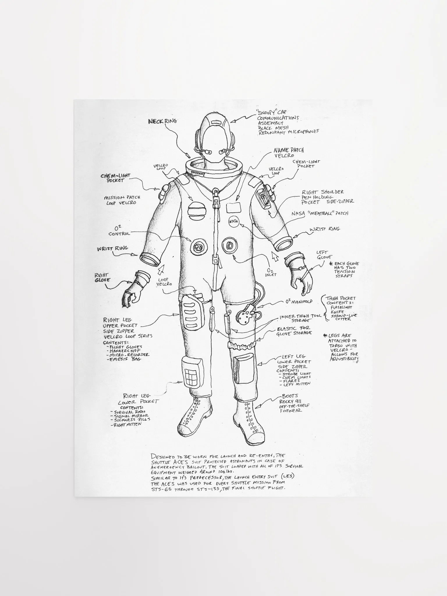 Adam Savage's Spacesuit Sketch Poster product image (1)