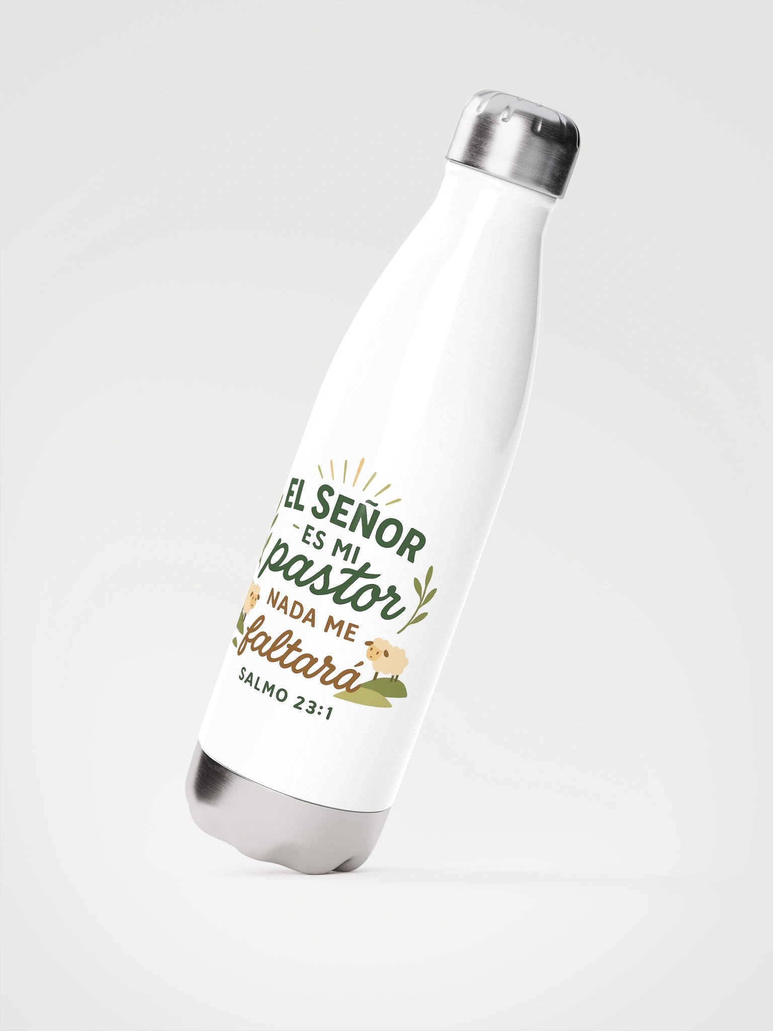Stainless Steel Water Bottle – “El Señor es mi Pastor” – Spanish Bible Verse product image (2)