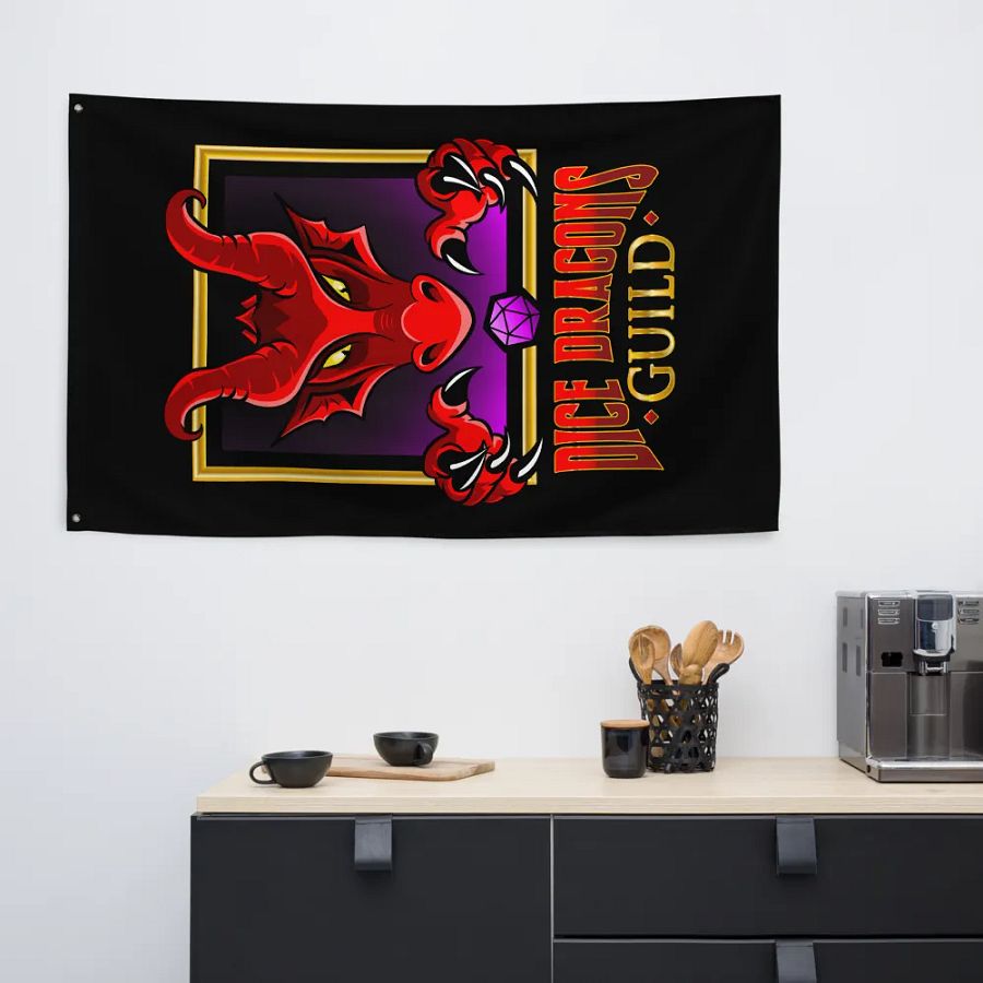 Dice Dragons Guild Vertical Flag (Black) product image (6)
