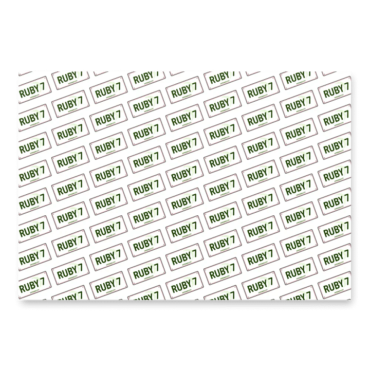 Ruby 7 License Plate Wrapping Paper product image (2)
