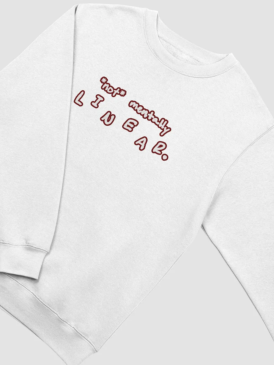 *not* mentally linear (lined design, #6D1616) printed crewneck product image (23)