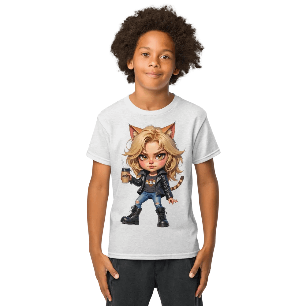 Confident Cat Coffee Break Youth Tee product image (9)