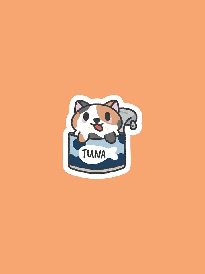Cat in tuna can sticker product image (1)