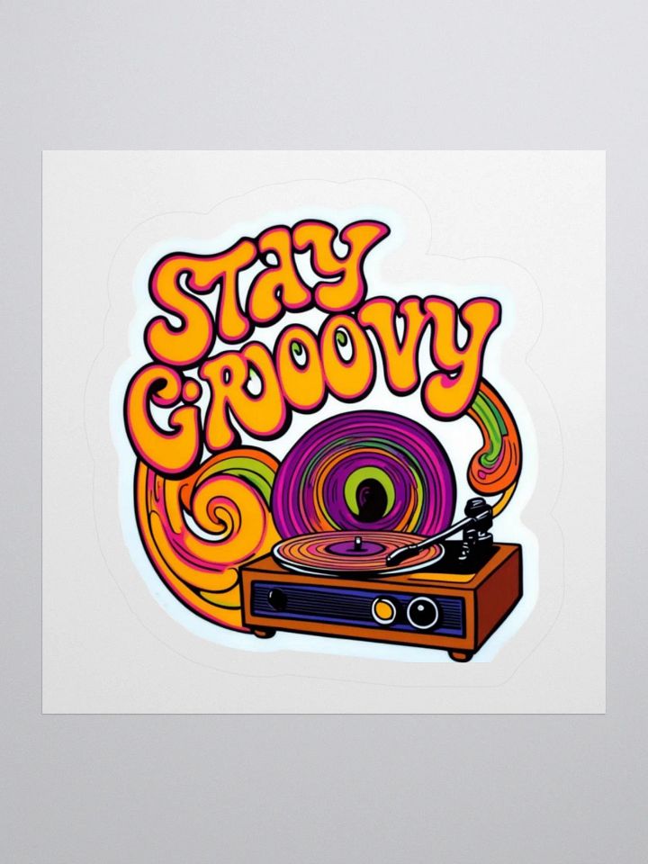 Stay Groovy Record Player Kiss Cut Stickers product image (2)